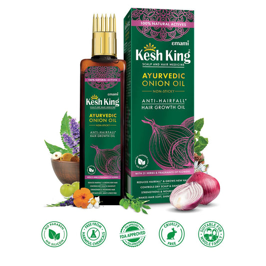 Kesh king Ayurvedic Onion Oil 200ml "زيت البصل من كيش كينج 200مل" image 0